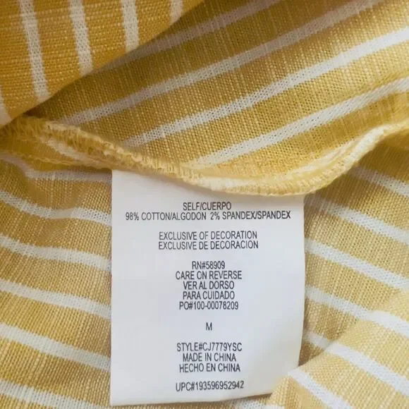 NWT Copper Key Dress Yellow White Striped Drawstring Waist Sleeveless Sundress - Picture 7 of 7